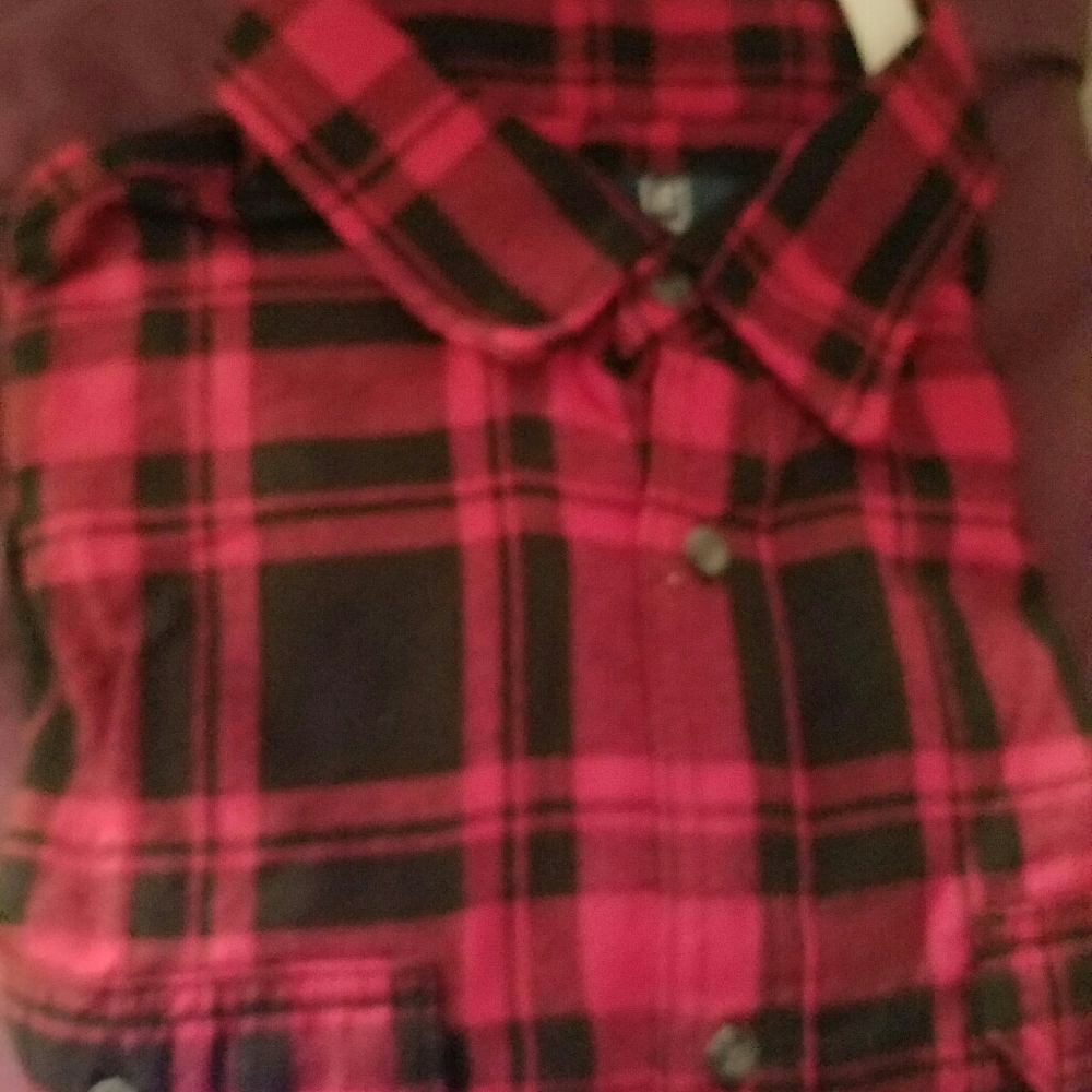 Long sleeve flannel plaid shirt